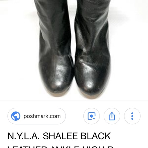 COPY - COPY - COPY - Shalee Black NYLA leather ankle boo… - Picture 7 of 8